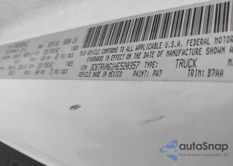 2017 Ram Promaster 1500 Low Roof 136 Wb from USA, damaged, VIN 3C6TRVAG1HE520357